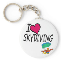 I Love Skydiving Keychain