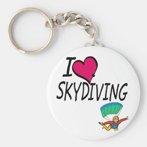 I Love Skydiving Keychain