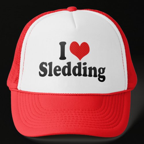 I Love Sledding Hats