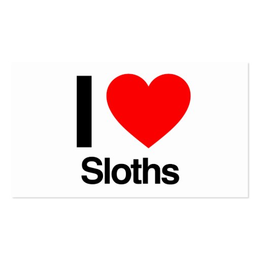 i love sloths business card template (front side)