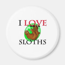 I Love Sloths Fridge Magnets