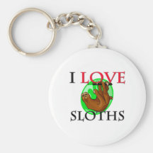 I Love Sloths Key Chain