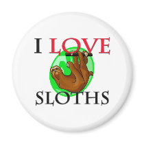 I Love Sloths Fridge Magnets