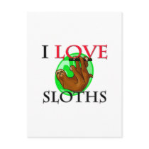 I Love Sloths Post Card