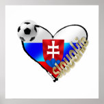 I love Slovakia Repre sooccer Slovakia flag heart Print