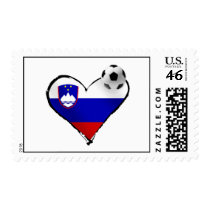 I love Slovenian football - Slovenia soccer love Stamps