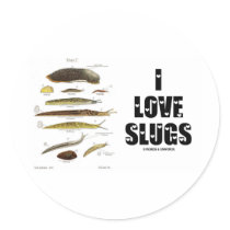 I Love Slugs (Naturalist / Nature) Round Stickers