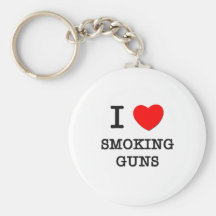 I Love Smoking Guns Keychain