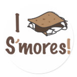 I Love S'mores Round Stickers