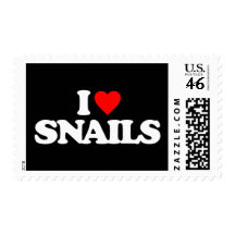 I LOVE SNAILS POSTAGE STAMPS