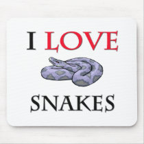 I Love Snakes Mouse Pads