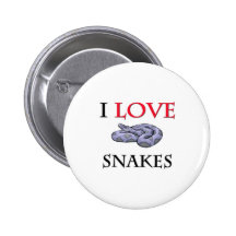 I Love Snakes Pinback Buttons