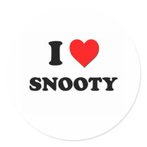 I love Snooty Round Sticker