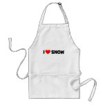 I Love Snow aprons
