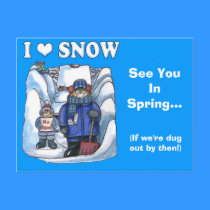 I Love Snow Postcard by ZachBear I Love Snow Postcard