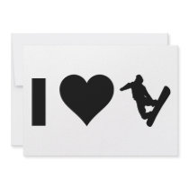 I Love Snowboarding Invites