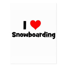I Love Snowboarding Post Cards
