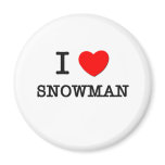 I Love Snowman Refrigerator Magnet