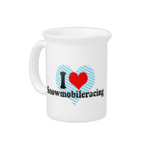 I love Snowmobileracing Drink Pitcher