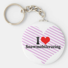 I love Snowmobileracing Key Chains