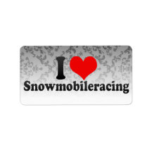 I love Snowmobileracing Labels