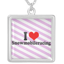 I love Snowmobileracing Necklace