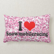 I love Snowmobileracing Pillow