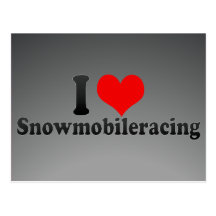 I love Snowmobileracing Post Cards