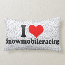 I love Snowmobileracing Throw Pillows
