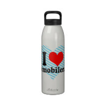 I love Snowmobileracing Water Bottles