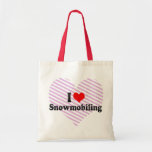 I Love Snowmobiling Canvas Bags