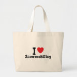 I love Snowmobiling heart custom personalized Canvas Bag