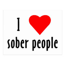 I Love Sober People postcards