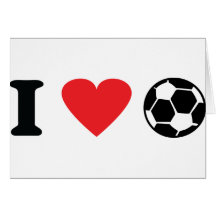 I love soccer icon greeting cards