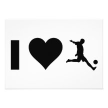 I Love Soccer Personalized Invitations
