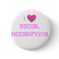 I Love Social Networking Pink buttons by socialtshirts I Love Social Networking Pink buttons