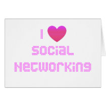 I Love Social Networking Pink cards by socialtshirts I Love Social Networking Pink cards