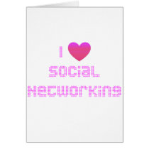 I Love Social Networking Pink cards