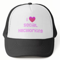 I Love Social Networking Pink hats by socialtshirts I Love Social Networking Pink hats