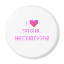 I Love Social Networking Pink magnets by socialtshirts I Love Social Networking Pink magnets