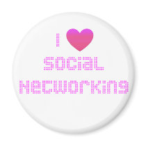 I Love Social Networking Pink magnets by socialtshirts I Love Social Networking Pink magnets