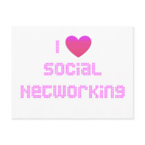I Love Social Networking Pink postcards by socialtshirts I Love Social Networking Pink postcards