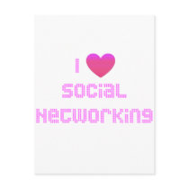 I Love Social Networking Pink postcards by socialtshirts I Love Social Networking Pink postcards