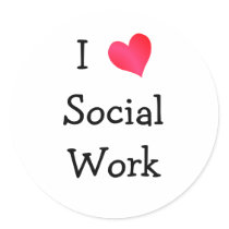 I Love Social Work Round Sticker