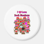 "I LOVE SOCK MONKEYS"   Gifts Refrigerator Magnet