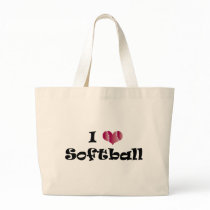 I love Softball Canvas Bags