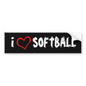 I Love Softball bumper stickers