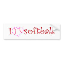 I love softball bumper stickers
