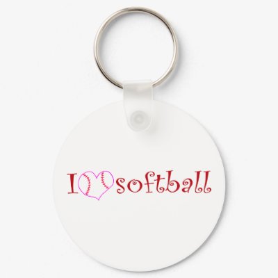 I love softball keychains by Coolkidstees