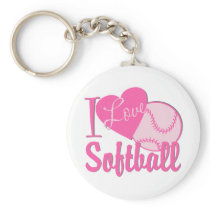 I Love Softball/ Pink Keychain